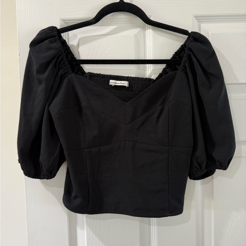 Abercrombie & Fitch Black Puff Sleeve Blouse